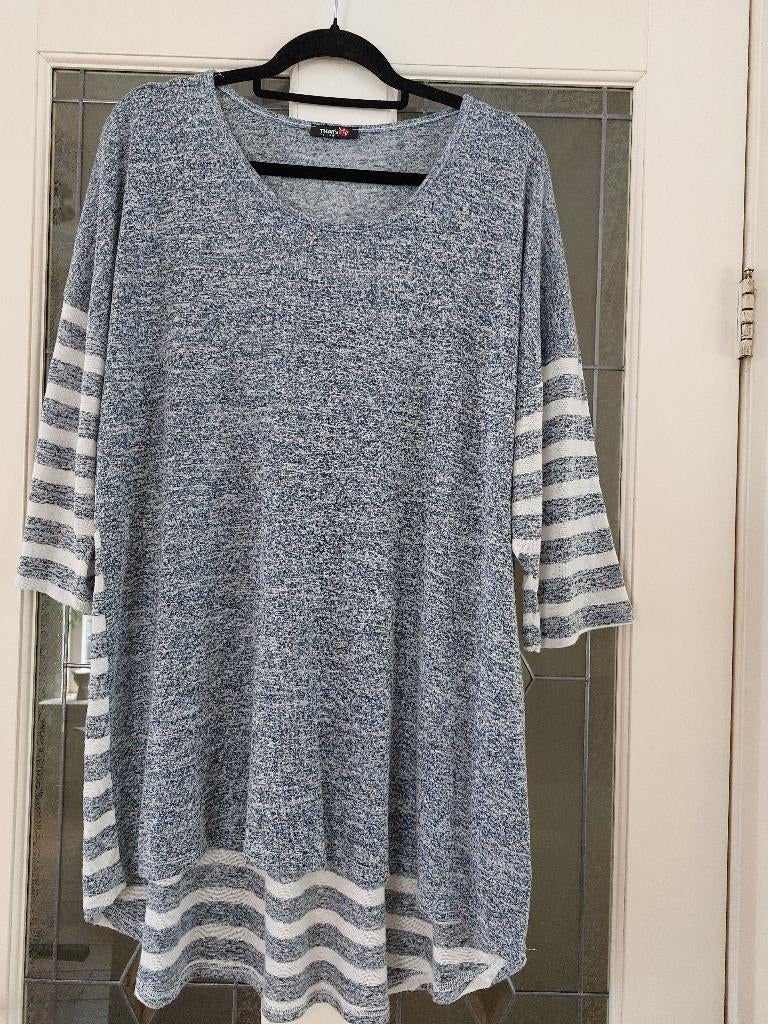 Z.g.a.n. dun gebreide trui, That's me by Jagro, mt. 52, Kleding | Dames, Grote Maten, That's me by Jagro, Blauw, Trui of Vest