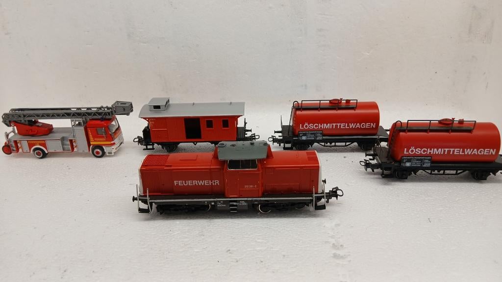 Marklin H0 - Brandweerset digitaal MFX., Hobby en Vrije tijd, Modeltreinen | H0, Gebruikt, Locomotief, Wisselstroom, Märklin, Ophalen of Verzenden