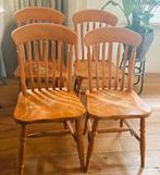 4 massief houten stoelen - Oirschotse Meubelmakerijen, Huis en Inrichting, Stoelen, Ophalen, Gebruikt, Bruin, Vier