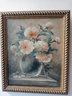 Olieverfschilderij bloemen in vaas, gesigneerd, Antiek en Kunst, Kunst | Schilderijen | Klassiek, Ophalen of Verzenden