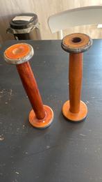 2oude fabrieks spoelen te gebruiken als kandelaar, Ophalen of Verzenden