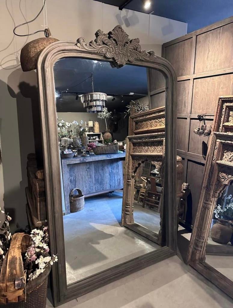 Mooie sobere kuifspiegel 120x200 cm, Antiek en Kunst, Ophalen