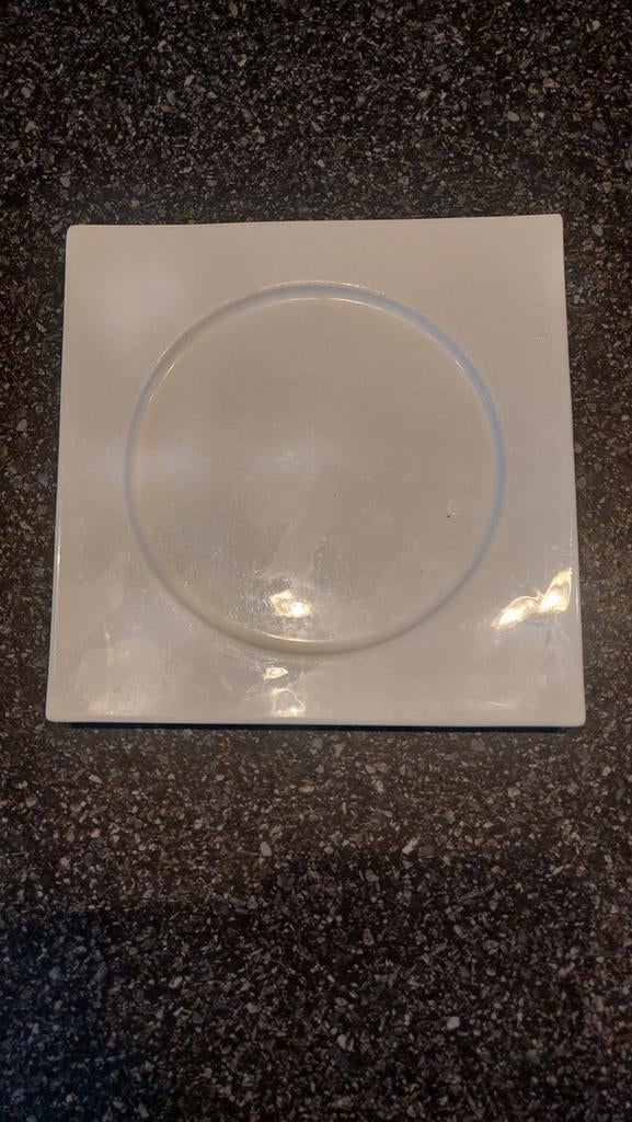 Vierkant bord, 24 cm, L. Dake & Zn., porselein, Huis en Inrichting, Keuken | Servies, Ophalen, Zo goed als nieuw, Bord(en), Effen