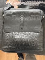 Zwarte leren schoudertas, Overige merken, Zwart, Ophalen of Verzenden, Zo goed als nieuw