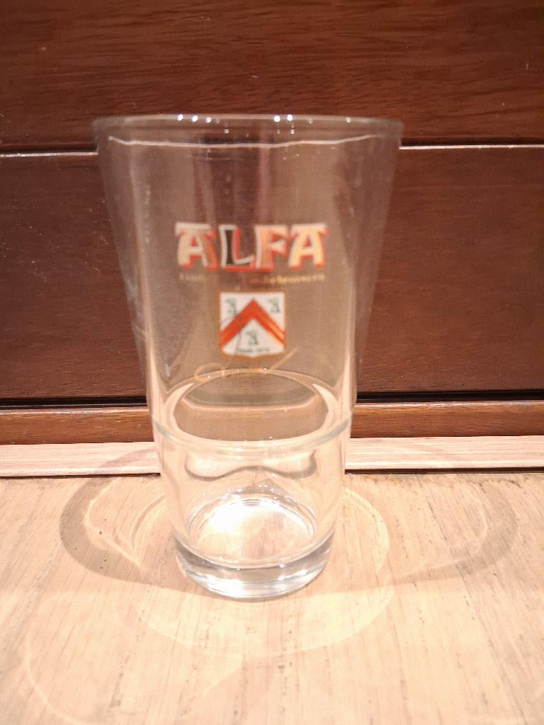 28 Nieuwe Alfa glazen "Amsterdammertje", Verzamelen, Biermerken, Ophalen, Nieuw, Glas of Glazen, Overige merken