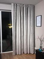 Taupe gordijnen inbetween met bloemenmotief 600x260cm, Ophalen, Gebruikt, 200 cm of meer, Beige