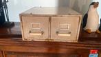 Industrieel klein lade kastje 2 laatjes, Huis en Inrichting, Kasten | Ladekasten, Ophalen, Gebruikt, 1 of 2 laden, 50 tot 100 cm