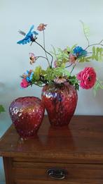 Colmore vazen aardbei luster olie set van 2, Overige kleuren, Ophalen of Verzenden, Minder dan 50 cm, Glas