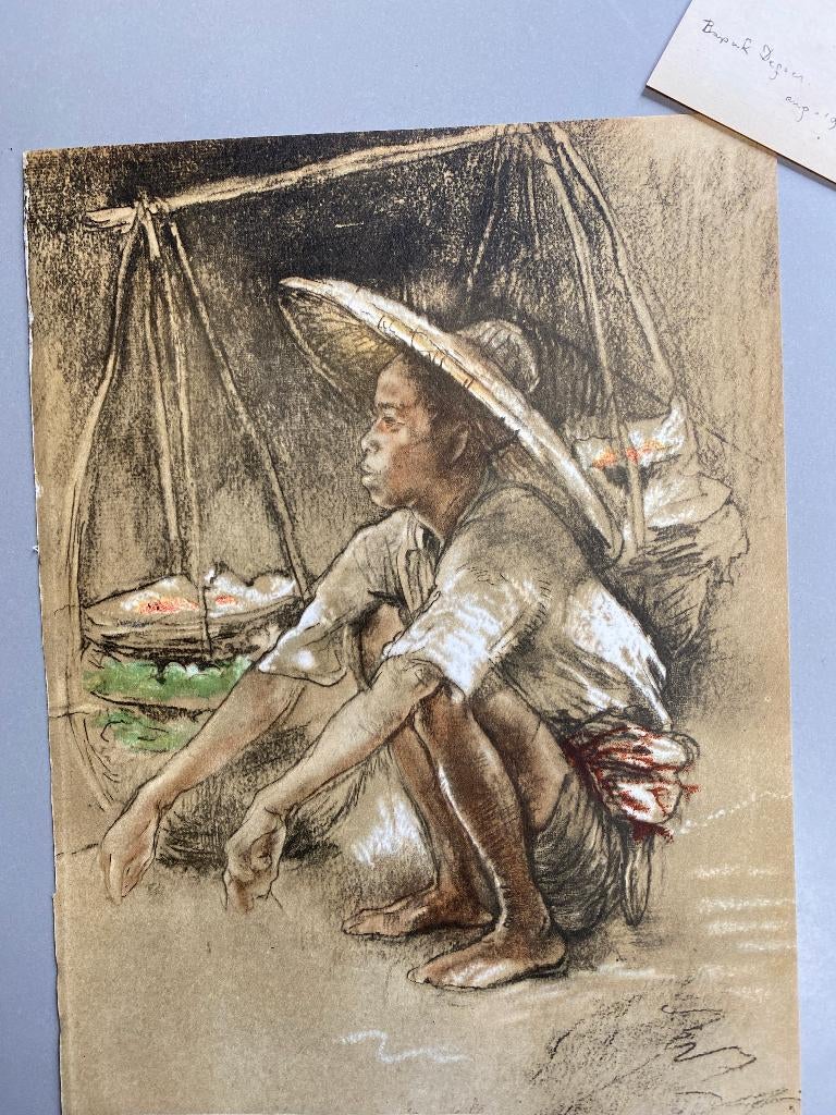Willem Hofker - 4 prenten - Bali, Ophalen of Verzenden, Dagelijks leven, 1900 - 1949