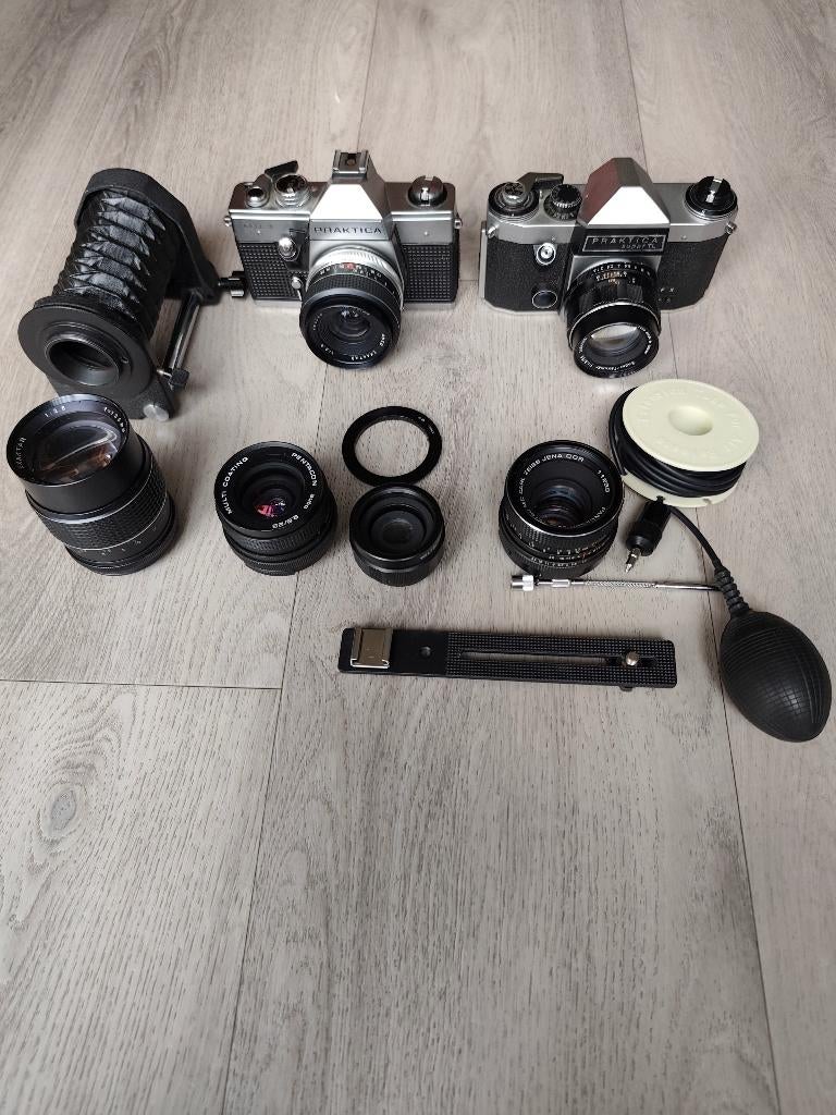 2 Praktica analoge camera's MTL3 en Super TL met lenzen etc., Ophalen of Verzenden, Gebruikt, Spiegelreflex, Overige Merken