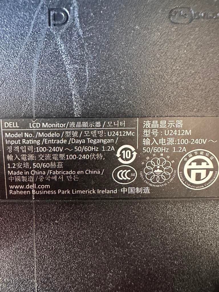 Dell U2412M LCD Monitor, IPS, In hoogte verstelbaar, Ophalen of Verzenden, Zo goed als nieuw