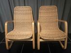 2 x vintage IKEA riet Öland fauteuil design Yngve Ekström, Huis en Inrichting, Fauteuils, Ophalen of Verzenden, Zo goed als nieuw