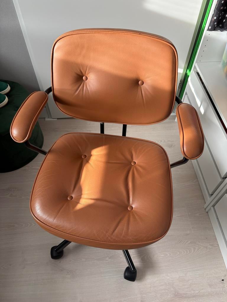 Ikea Alefjäll - Leren Bureaustoel, Ophalen, Bruin, Zo goed als nieuw, Bureaustoel
