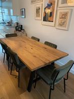 OAK Dining table with metal legs, H 72 x W 95 x L 200 cm, Eikenhout, 200 cm of meer, Zo goed als nieuw, Vijf personen of meer