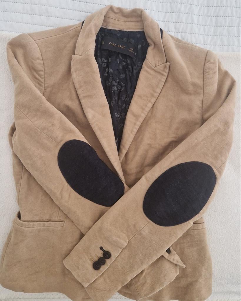 Zara blazer colbert ecru beige bruin jasje maat m 38 40 jas, Maat 38/40 (M), Verzenden, Jasje, Zara