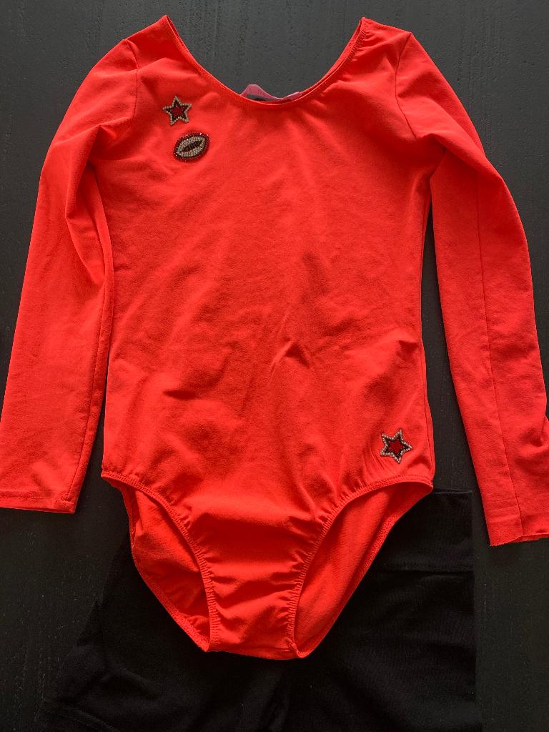 Papillon turnpakje maat 12 valt kleiner 140, Sport en Fitness, Gebruikt, Turnpak(je), Rood, Kindermaat 122 t/m 140