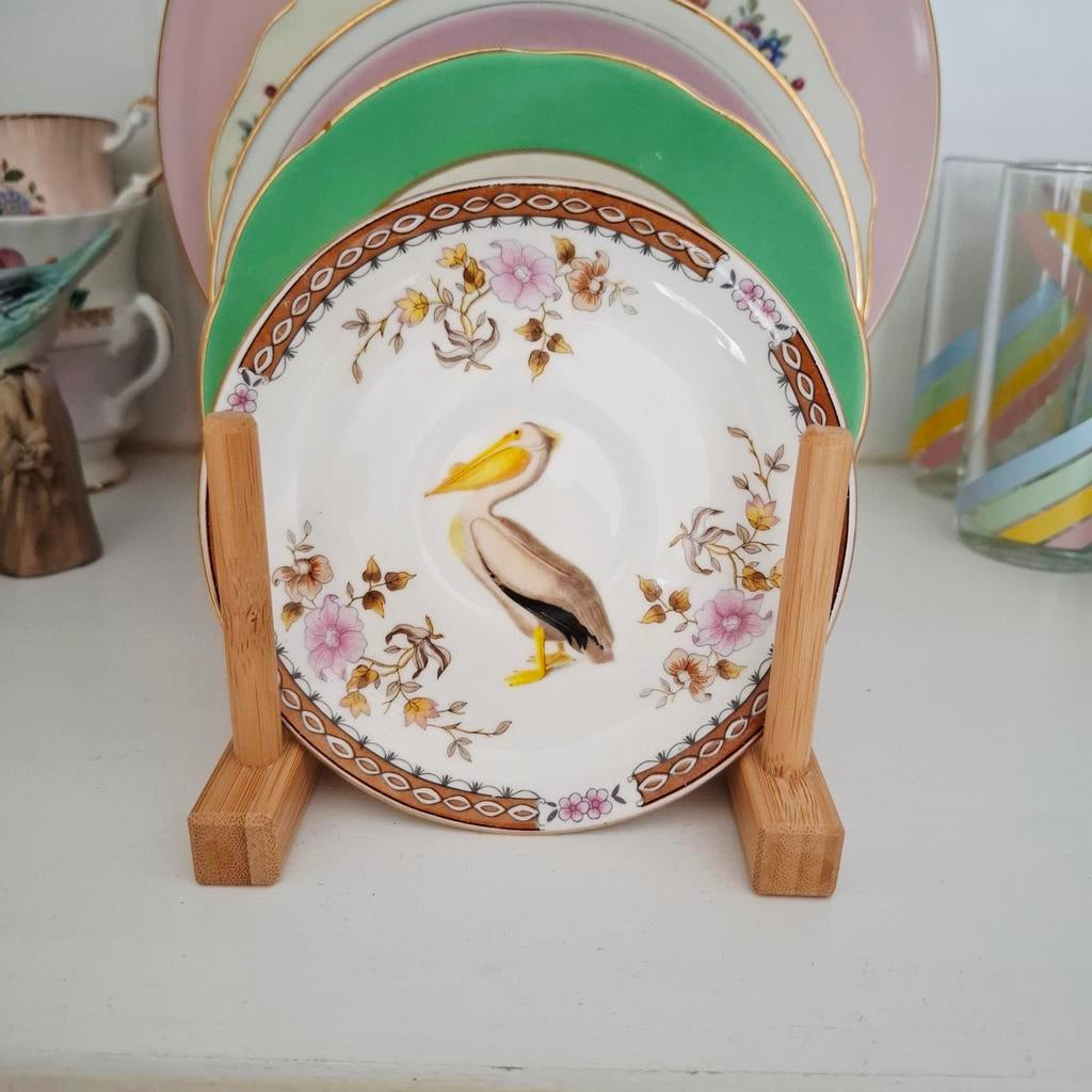 Wamdbordje pelikaan, Gebruikt, Ophalen of Verzenden, Wandbord of Wandpaneel, Wit