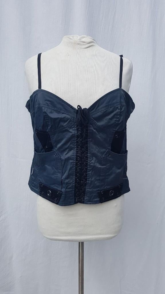 Stoer zwart topje. met veters. mt XL. Merk Watcher, ., Zwart, Maat 46/48 (XL) of groter, Ophalen of Verzenden