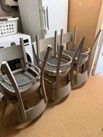 Set van 6 grijze stoelen, Huis en Inrichting, Stoelen, Ophalen, Gebruikt, Vier, Grijs