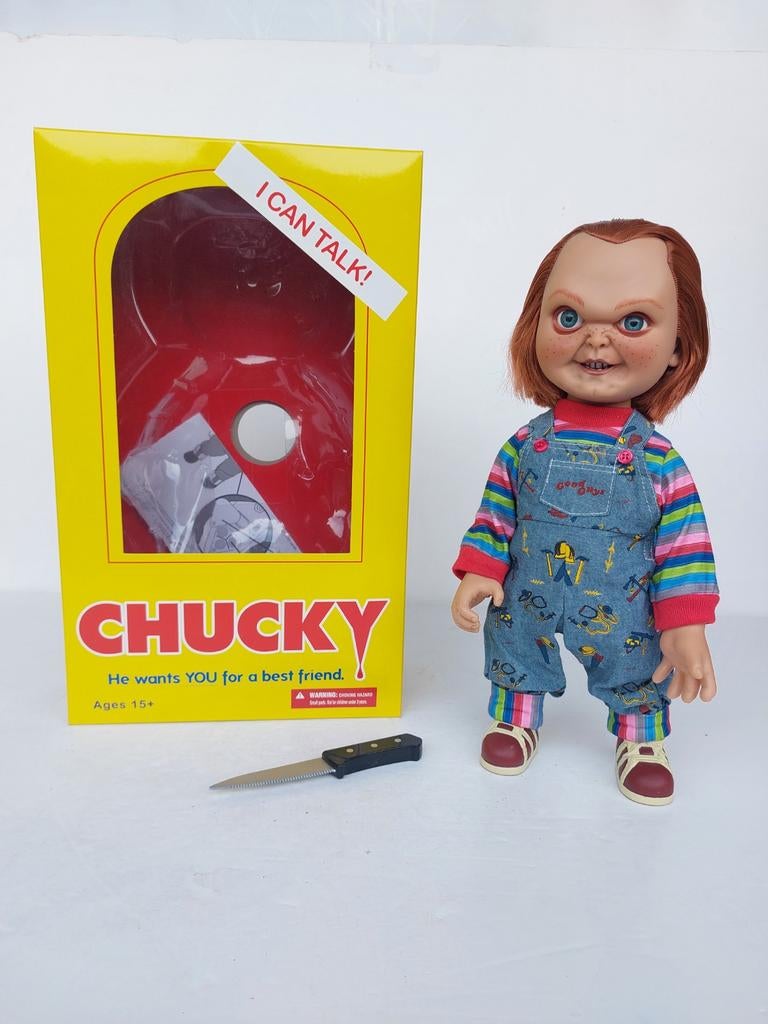 Mezco Chucky Good Guy Pop, Ophalen of Verzenden, Gebruikt, Film, Actiefiguur of Pop