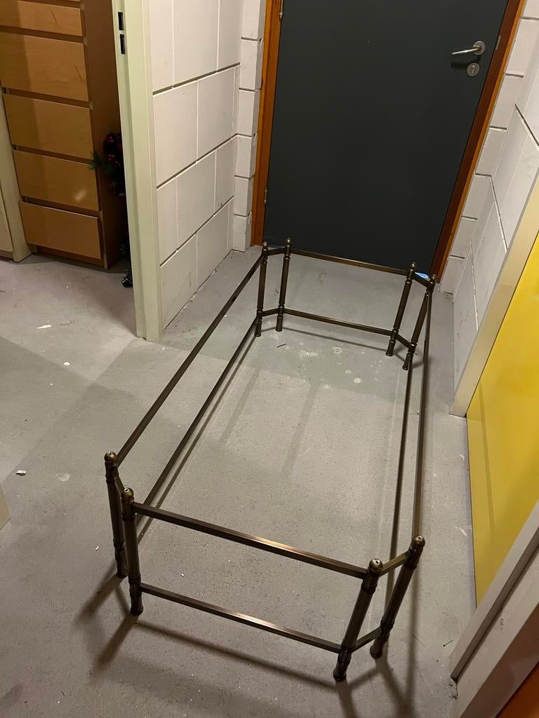 Prachtige koperen salontafel, Ophalen, Zo goed als nieuw, Minder dan 80 cm, Glasplaat