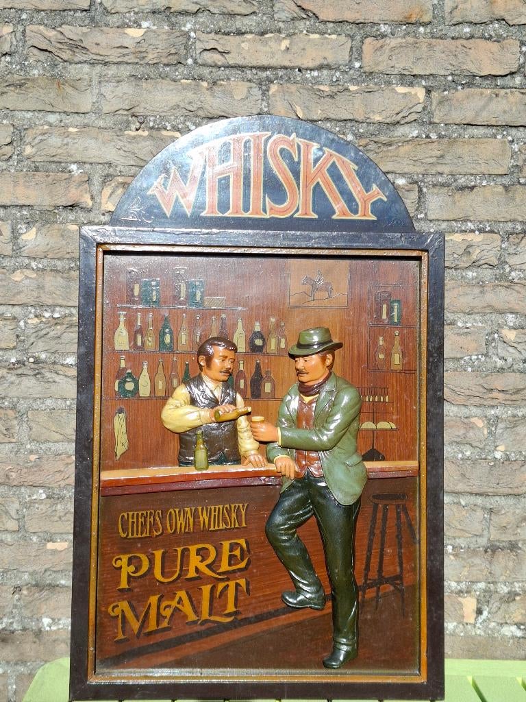 authentiek houten pubbord Whiskybar, Ophalen of Verzenden, Nieuw, Reclamebord