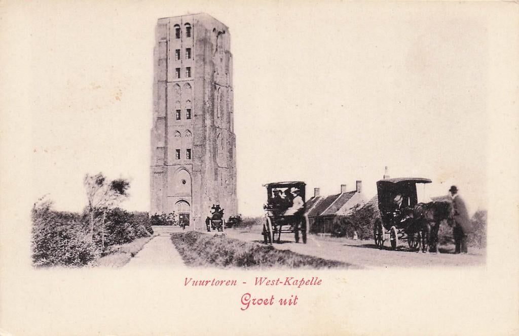 JO286 Westkapelle Vuurtoren ca 1900, Ophalen of Verzenden, Voor 1920, Ongelopen, Zeeland