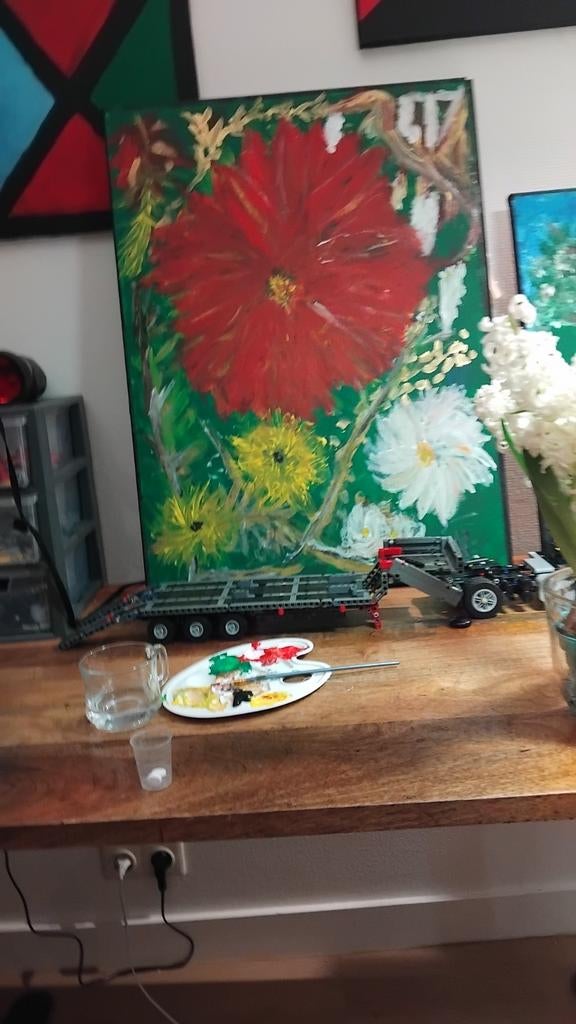 Mooi schilderij met bloemen, Ophalen of Verzenden