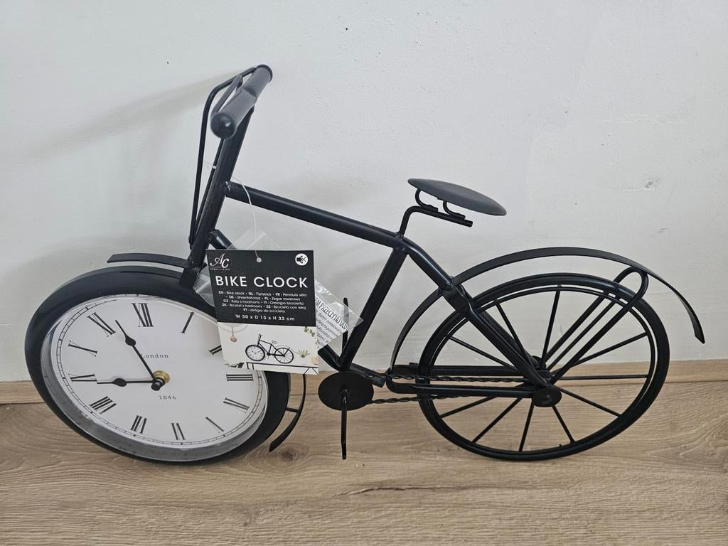 Mooie staande fietsklok  - Prachtig uniek design!, Ophalen, Nieuw, Analoog, Staande klok