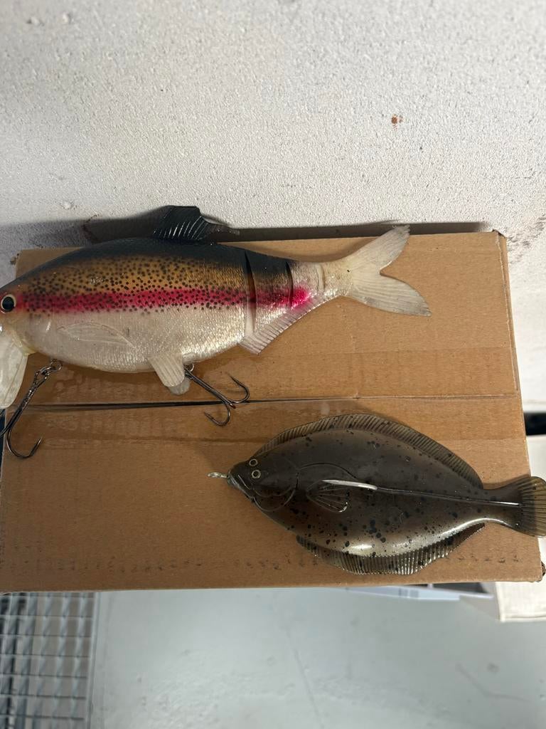 Grote kunstaas set: forel en platvis, Ophalen of Verzenden, Gebruikt, Kunstaas