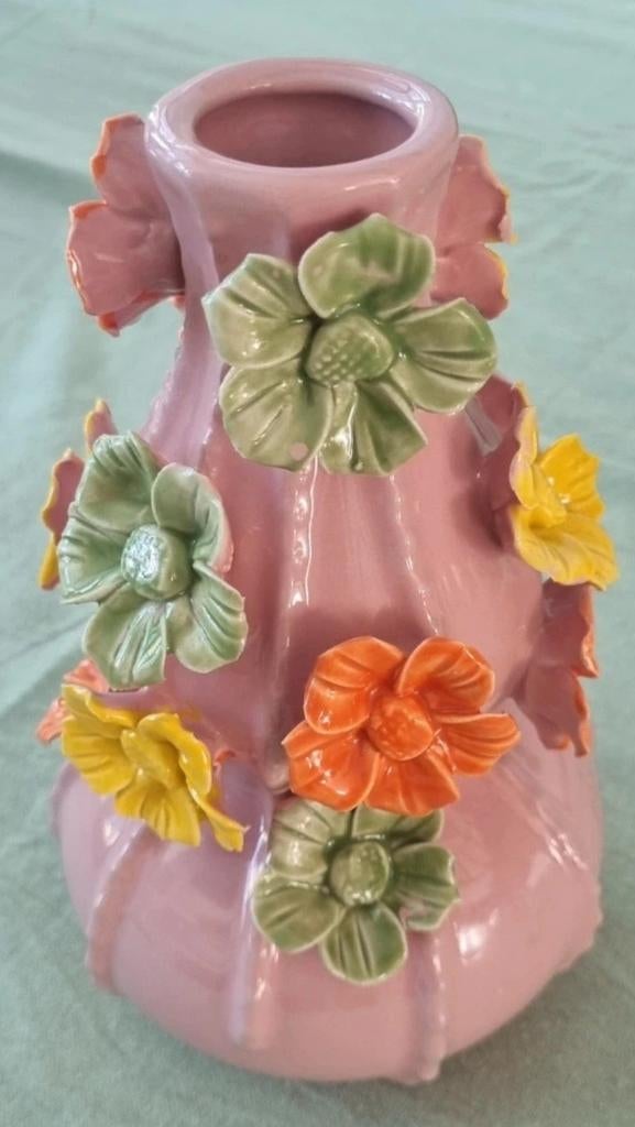 Vaas met bloemen 14x22 cm, Ophalen of Verzenden