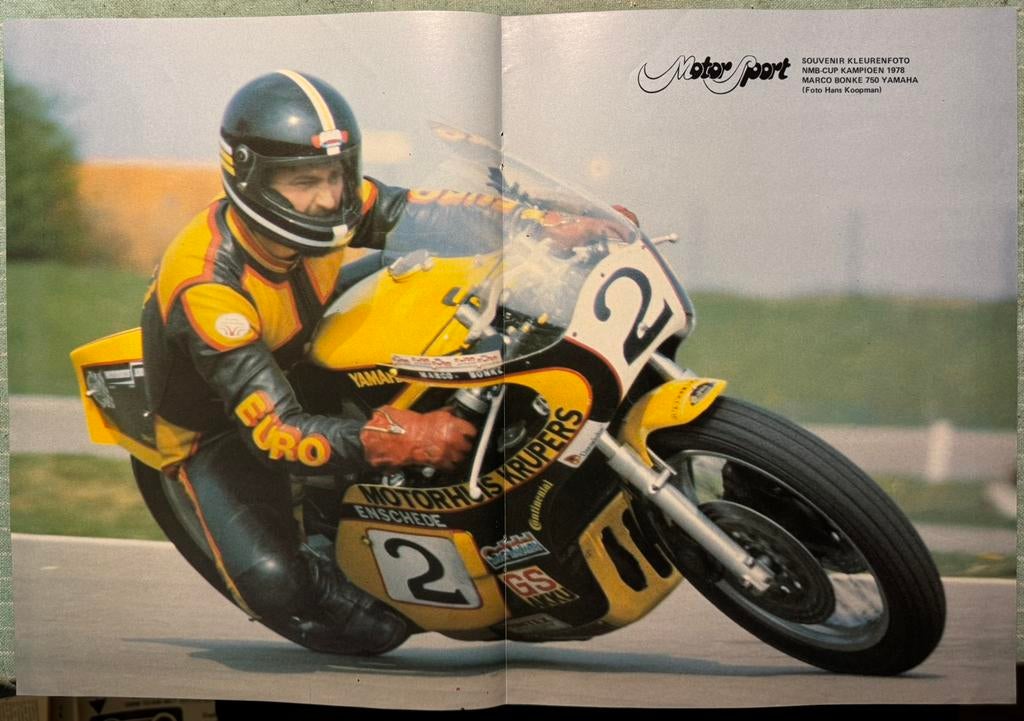 Poster 1978 Marco Bonke op Yamaha 750 NMB-Cup, Verzenden, Zo goed als nieuw, Motoren