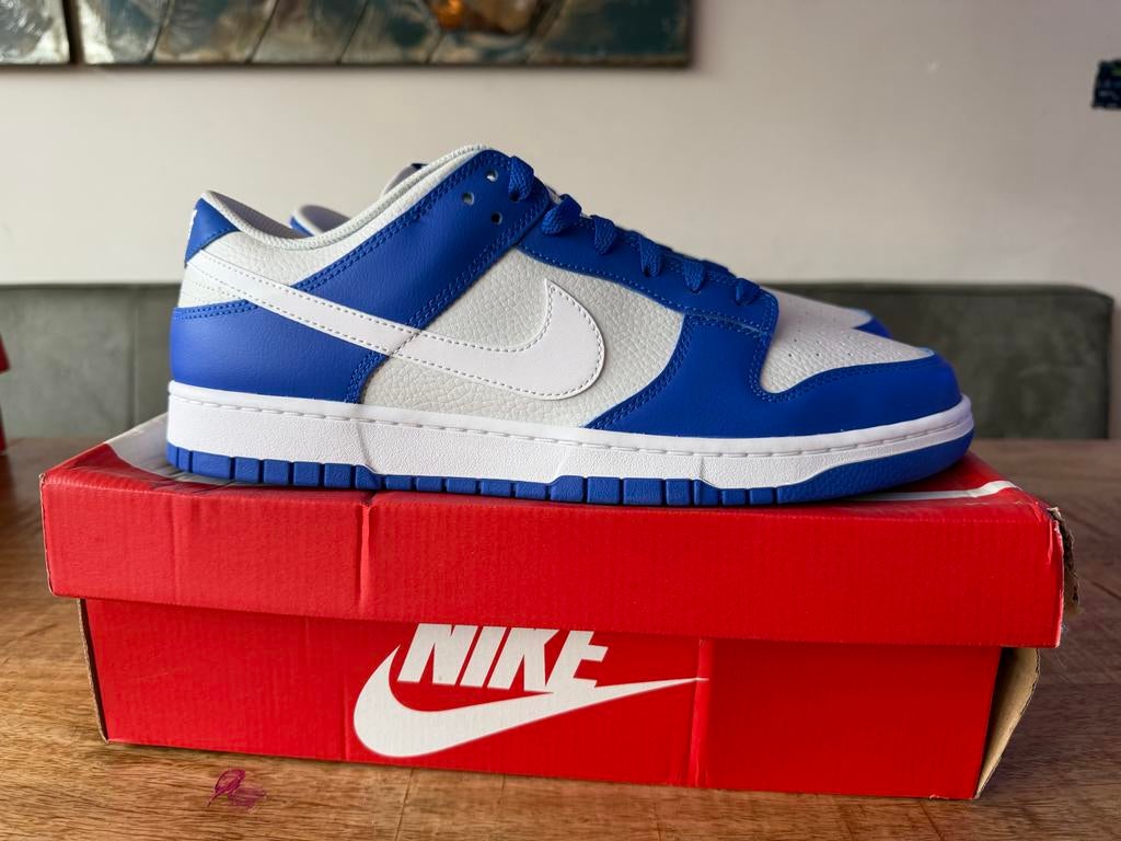 Nike Dunk Low Racer Blue Photon Dust. Maat 47.4, Kleding | Heren, Schoenen, Ophalen of Verzenden, Nieuw, Blauw, Sneakers of Gympen