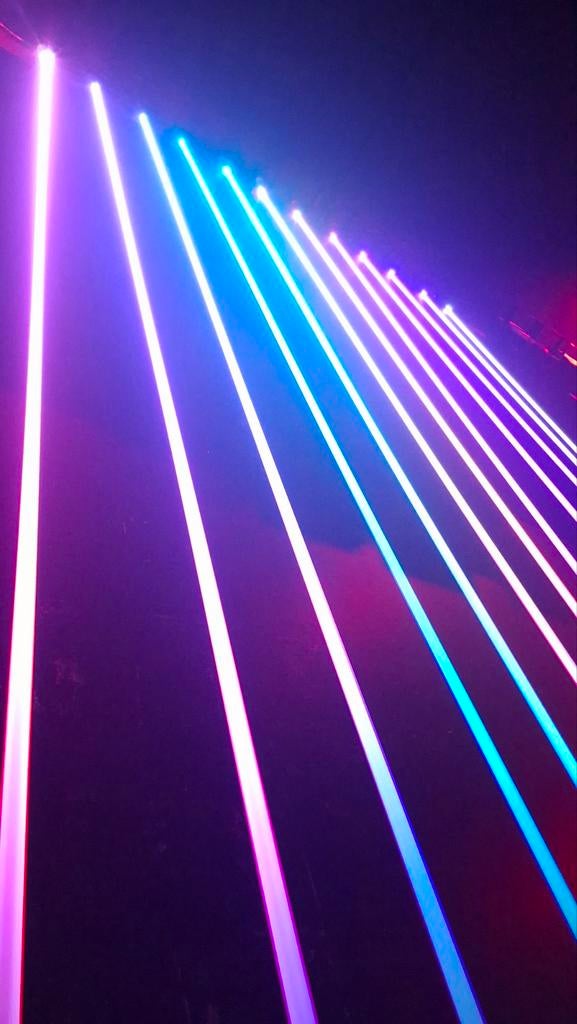 10x RGB Single Beam DMX Laser Set - XXL Rainbow Laser Bar, Ophalen