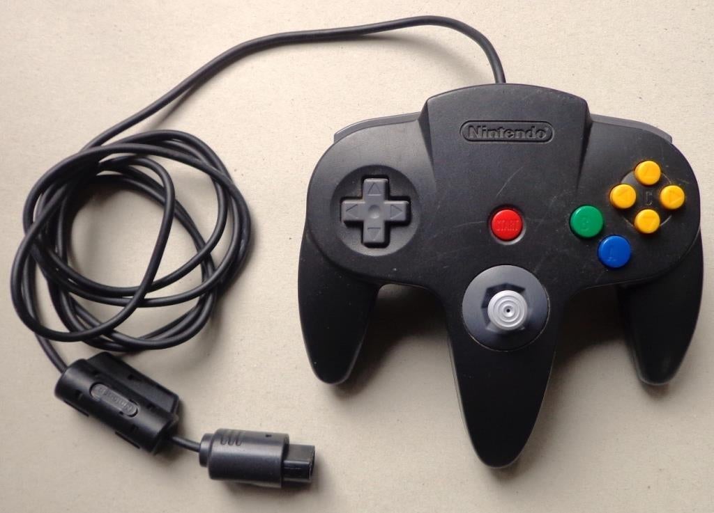 Originele Controller Zwart voor de Nintendo 64, Spelcomputers en Games, Games | Nintendo 64, Gebruikt, Overige genres, 1 speler
