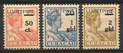 Curacao Luchtpost 1/3 postfris Hulpuitgifte 1929, Ophalen of Verzenden, Postfris
