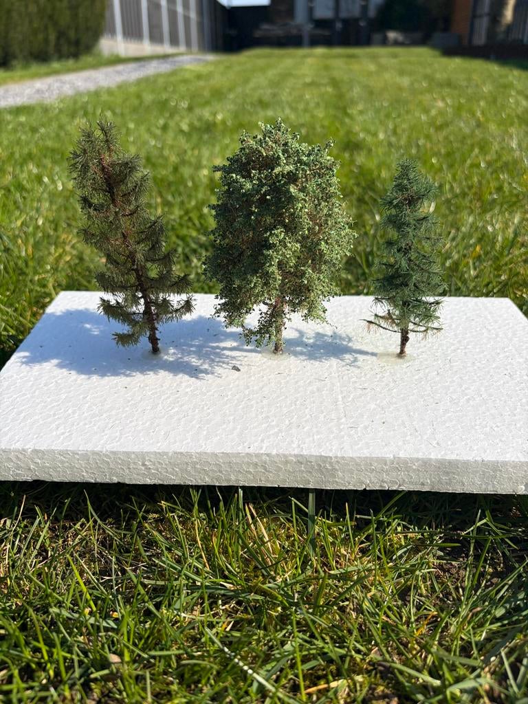 3x handgemaakte bomen H0 modelbaan Der Modellbaum nieuw, Overige merken, Gelijkstroom of Wisselstroom, Brug, Tunnel of Gebouw