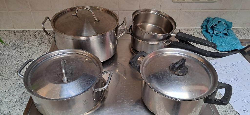 pannenset, Huis en Inrichting, Keuken | Potten en Pannen, Ophalen, Gebruikt, Keramische plaat, Pannenset