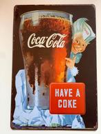 Vintage Retro Coca-Cola Metalen Reclamebord(nr.34), Ophalen of Verzenden, Gebruikt, Reclamebord