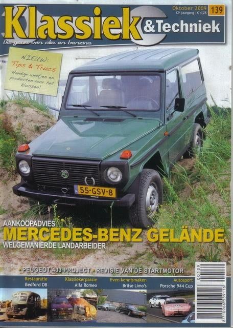 Klassiek & Techniek 139 2009 : Mercedes Benz G - Porsche 944, Boeken, Auto's | Folders en Tijdschriften, Gelezen, Algemeen, Ophalen of Verzenden