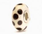 Trollbeads kraal beige met bruine stippen., Ophalen of Verzenden, Zo goed als nieuw, Glas of Kristal, Trollbeads