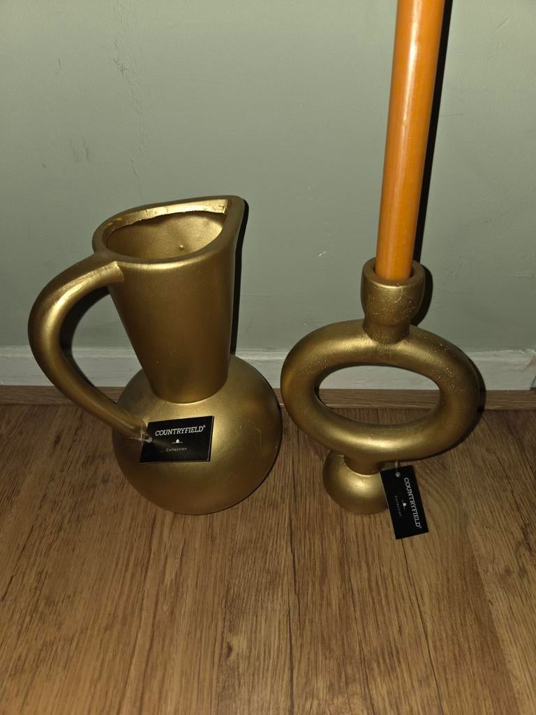 Countryfield setje, Huis en Inrichting, Woonaccessoires | Kandelaars en Kaarsen, Ophalen of Verzenden, Zo goed als nieuw, Overige materialen