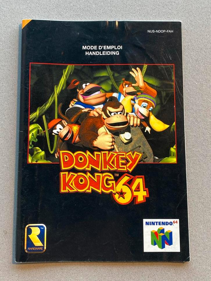 Donkey Kong 64 Handleiding Nintendo 64, Spelcomputers en Games, Games | Nintendo 64, Zo goed als nieuw, Platform, 1 speler, Vanaf 3 jaar