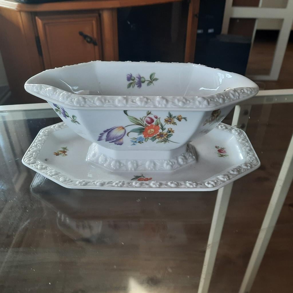 Rosenthal Classic Maria Sauskom met Schotel - Bloemen, Ophalen