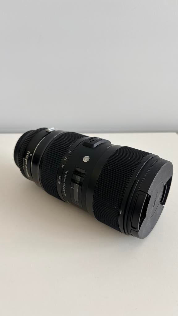 Sigma 18-35 f/1.8 met Fringer EF-FX adapter, Ophalen of Verzenden, Zo goed als nieuw, Standaardlens, Zoom