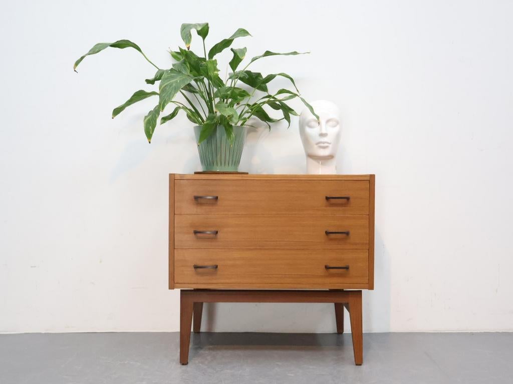 Vintage ladekast Simpla Lux teakfineer 4 lades, Ophalen, Gebruikt, ., Teakhout