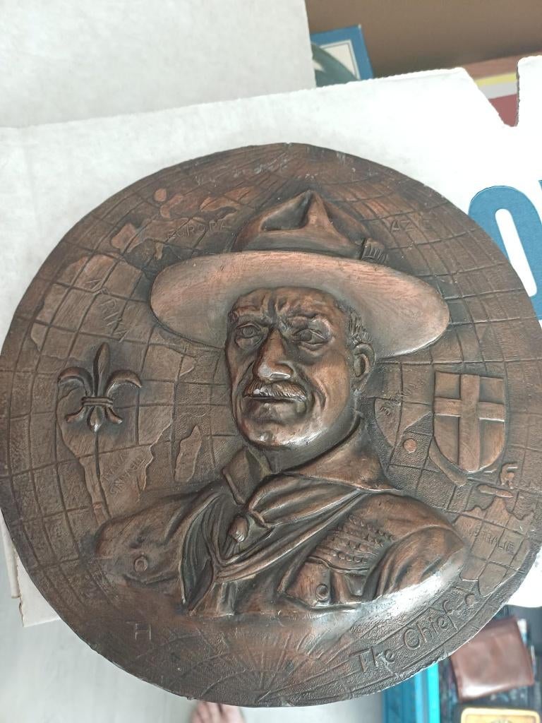 brons plaquette The Chief, Antiek en Kunst, Ophalen, Brons