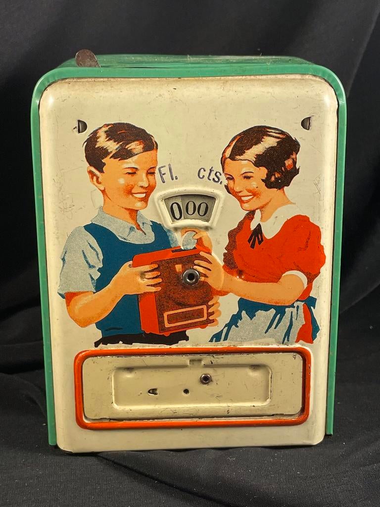 Blikken spaarpot, Verzamelen, Spaarpotten, Ophalen of Verzenden, Metaal of Blik, X, Overige thema's
