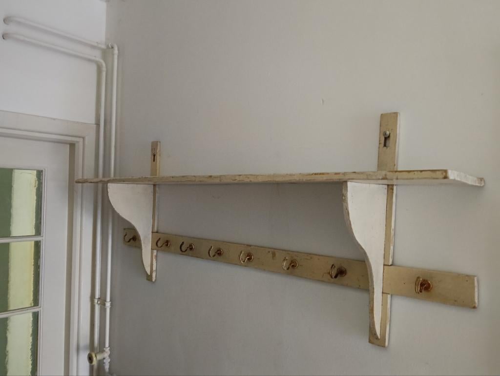 Houten regaal , kapstok , met plank, Antiek en Kunst, Ophalen