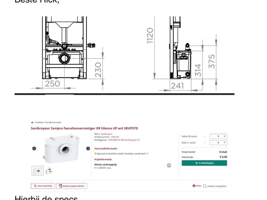 Let op voor de verbouwing! Nieuw sani broyeur! 500 euro!, Doe-het-zelf en Verbouw, Sanitair, Ophalen of Verzenden, Nieuw, Toilet
